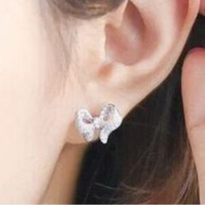 Elegant Silver Bow Earrings